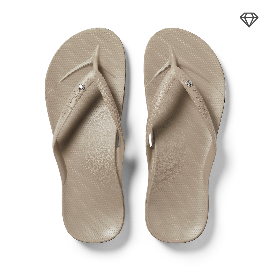Arch Support Flip Flops - Classic - Crystal Taupe 
