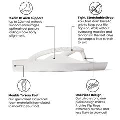 Arch Support Flip Flops - Classic - White